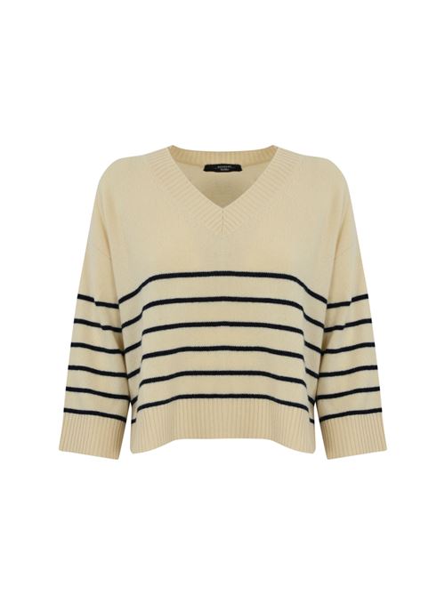 Maglia Leva in cashmere ecru' e blu WEEKEND MAX MARA | 2425366011600007